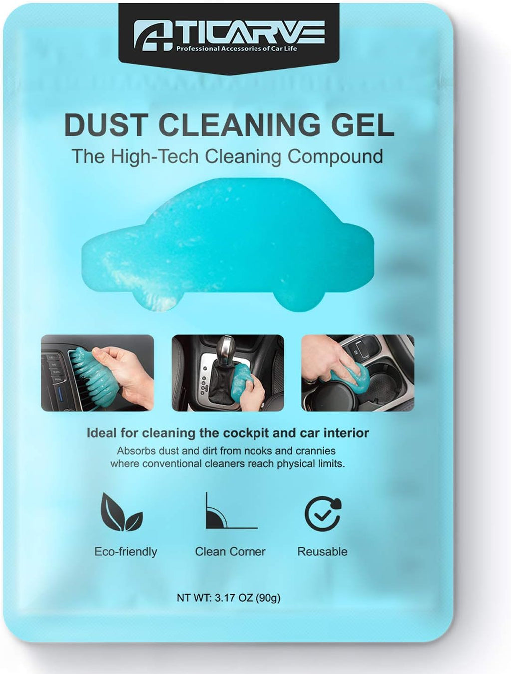 Cleaning Gel for Car Detailing Putty Car Vent Cleaner Goo Cleaning Putty Gel Auto Detailing Tools Car Interior Cleaner Dust Cleaning Mud for Cars Dust Cleaner Slime Keyboard Cleaner Gel (1Pack)