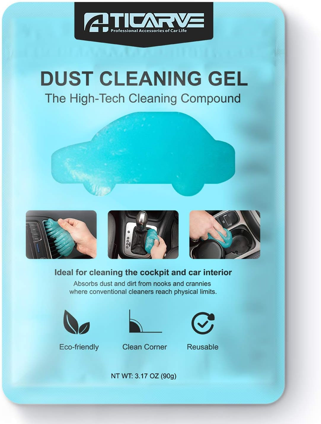 Cleaning Gel for Car Detailing Putty Car Vent Cleaner Goo Cleaning Putty Gel Auto Detailing Tools Car Interior Cleaner Dust Cleaning Mud for Cars Dust Cleaner Slime Keyboard Cleaner Gel (1Pack)